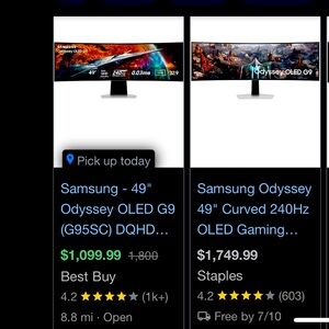 Samsung Odyssey 49" OLED G9 Curved Monitor